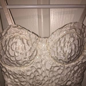 Bebe white mini night out dress